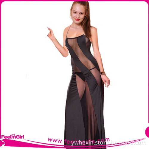 Black Sexy Transparent Long Gown See-through Gown Lingerie
Quality Choice